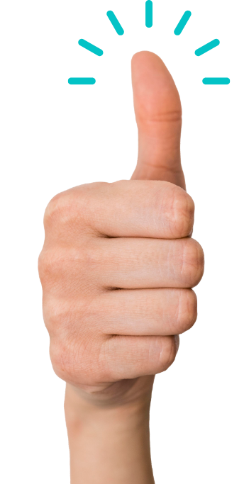 Hand mit Daumen nach oben